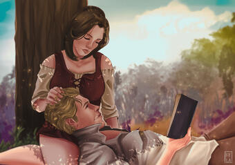 Couple Halfbody Illustration